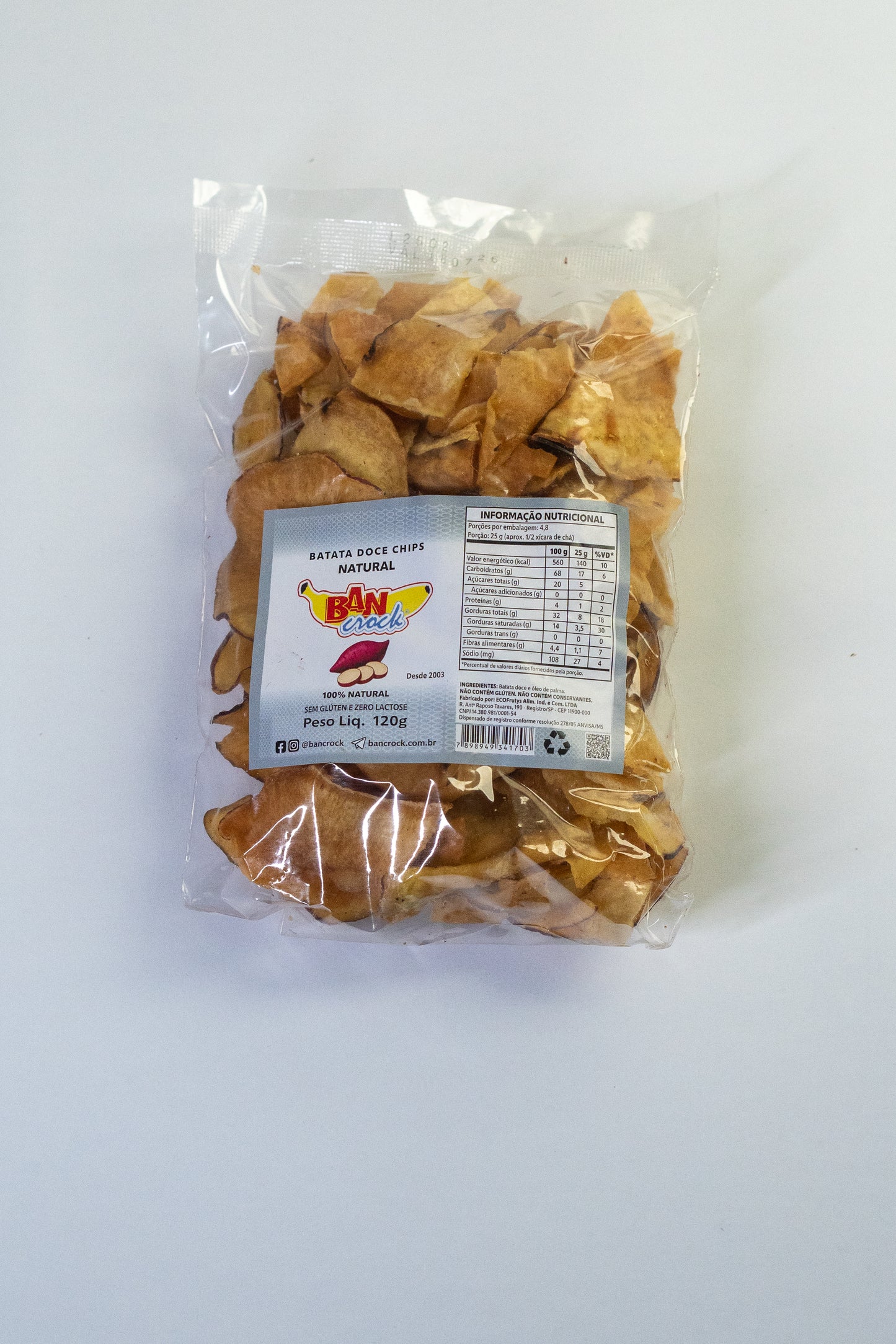 Batata Doce Chips Natural 120 g