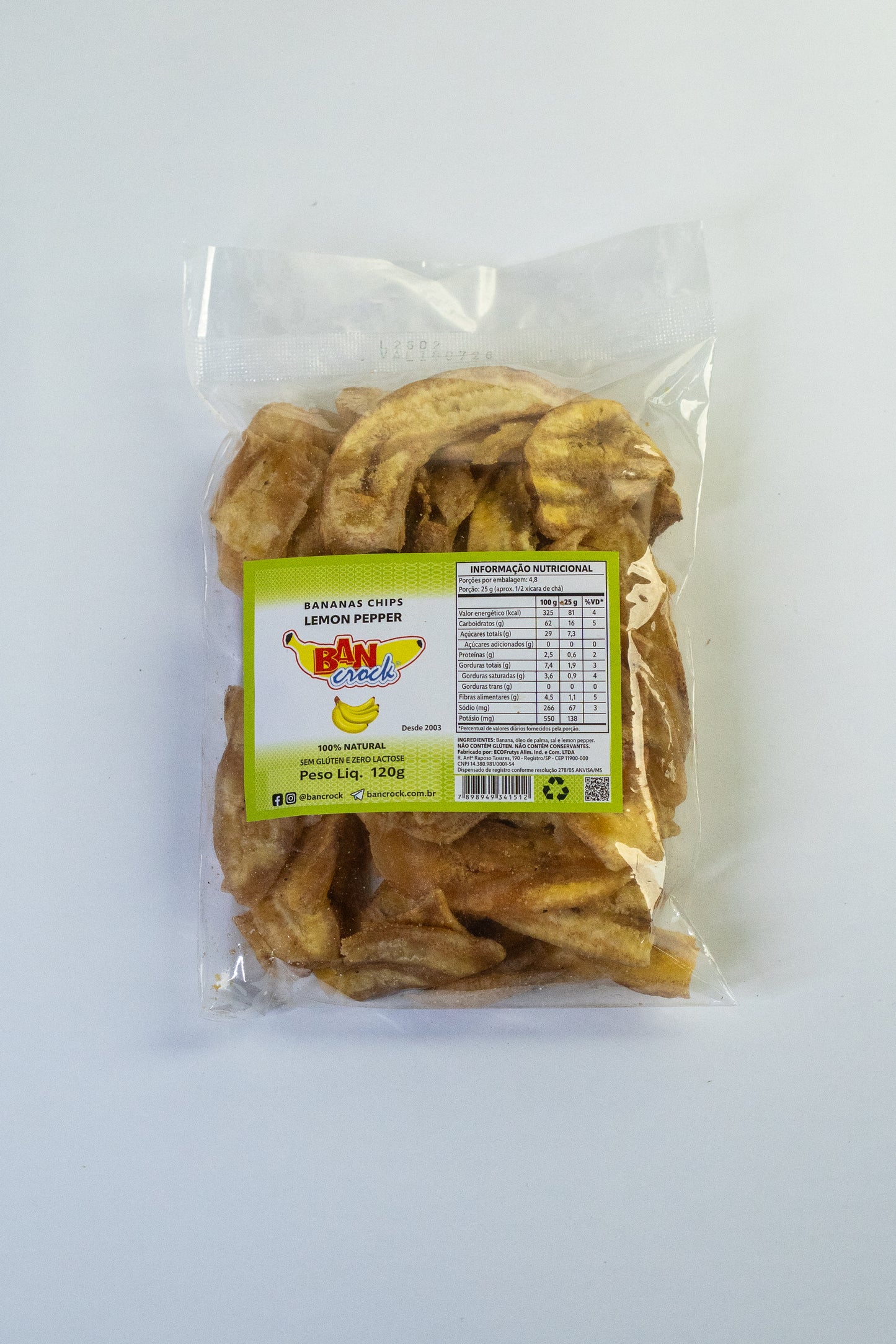 Bananas Chips Lemon Pepper 120g