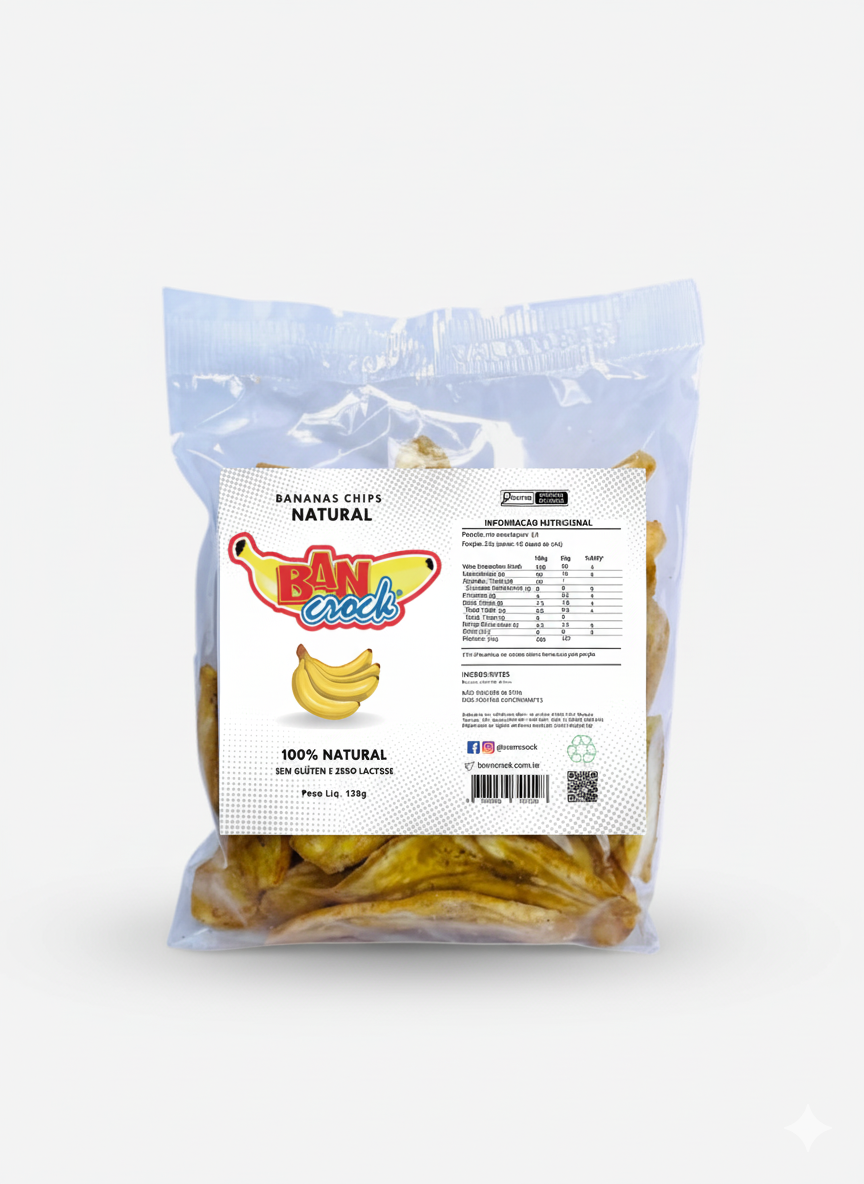 Bananas Chips Natural (Sem Tempero) 120g